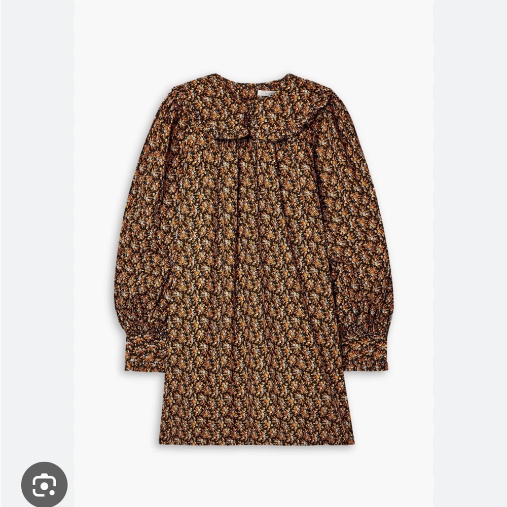 Doen Floral Patterned Dress - Brown and Cream